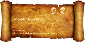 Dodek Roland névjegykártya